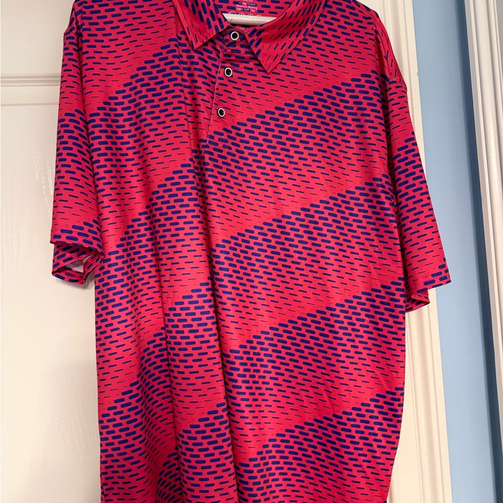 *BOGO* Eligible - Neon Pink and Blue Men's Polo Shirt